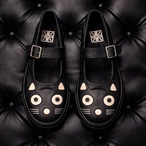 T.U.K. Black Kitty Mary Jane Flats